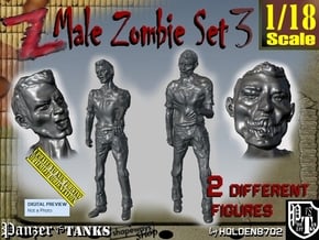 1-18 Male Zombie Set3 in White Natural Versatile Plastic
