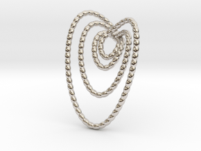 Hearts beads pendant necklace in Rhodium Plated Brass