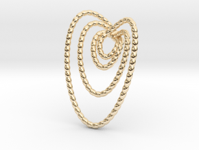 Hearts beads pendant necklace in 14K Yellow Gold