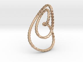 Textured loop pendant necklace in 14k Rose Gold Plated Brass