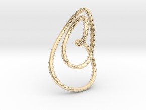 Textured loop pendant necklace in 14K Yellow Gold
