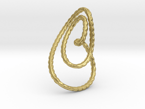 Textured loop pendant necklace in Natural Brass