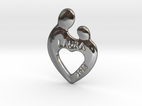 heart baby Pendant in Polished Silver