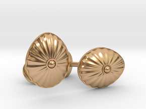 Shell Cufflinks in Polished Bronze