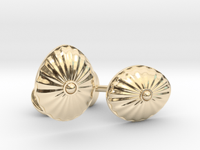 Shell Cufflinks in 14k Gold Plated Brass