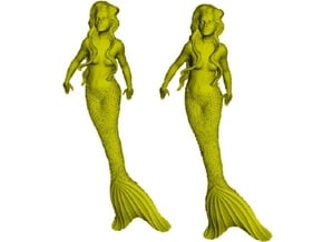 1/87 scale mermaid swimming figures x 2 in Tan Fine Detail Plastic