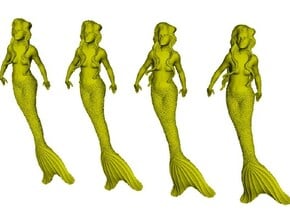 1/87 scale mermaid swimming figures x 4 in Tan Fine Detail Plastic