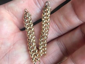 Trimeric coiled coil earrings in Polished Brass
