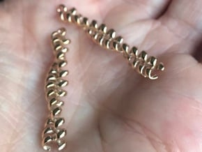 Dimeric coiled coil earring in Polished Bronze