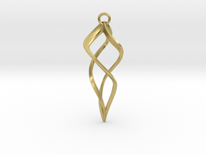 Spiral Droplet Earring (Right) in Natural Brass