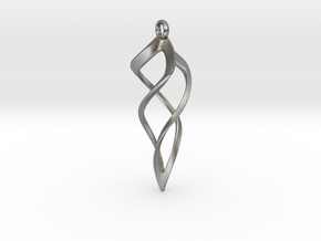 Spiral Droplet Earring (Left) in Natural Silver