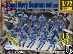 1/72 Royal Navy Seamen Set 106 in Smooth Fine Detail Plastic