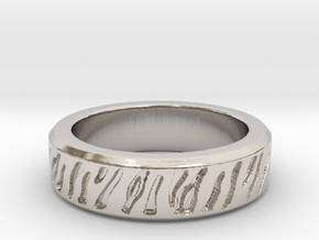 Tiger stripe ring multiple sizes in Platinum: 5 / 49