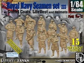 1/64 Royal Navy D-Coat+Lifevst Set203 in Smooth Fine Detail Plastic