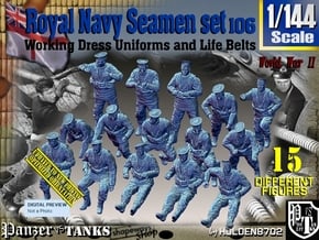 1/144 Royal Navy Seamen Set106 in Smooth Fine Detail Plastic