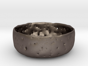 Delicate Bowl in Polished Bronzed-Silver Steel