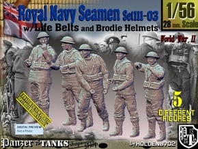 1/56 Royal Navy Seamen Set111-03 in Tan Fine Detail Plastic