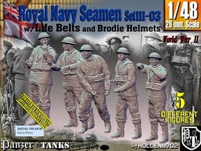 1/48 Royal Navy Seamen Set111-03 in Tan Fine Detail Plastic