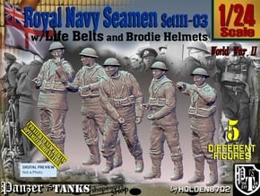 1/24 Royal Navy Seamen Set111-03 in White Natural Versatile Plastic