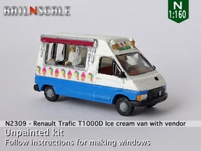 Renault Trafic T1000D Ice cream van with vendor (N in Smooth Fine Detail Plastic