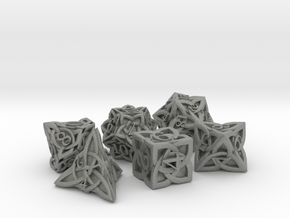 Celtic Dice Set - Solid Centre for Plastic in Gray PA12