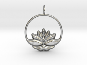 Flower Pendant in Natural Silver