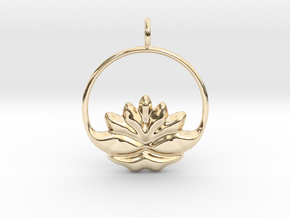 Flower Pendant in 14k Gold Plated Brass