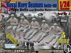 1/24 Royal Navy Seamen Set111-06 in White Natural Versatile Plastic