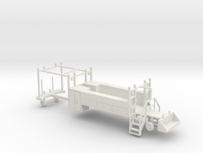 MOW Rail Truck 2 Door Cab Tool Bed 1-87 HO Scale in White Natural Versatile Plastic