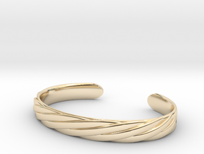 Twisted Rope Design Cuff Bracelet Large in 14K Yellow Gold