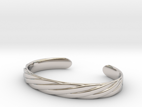 Twisted Rope Design Cuff Bracelet Large in Platinum