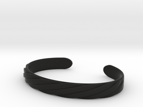 Twisted Rope Design Cuff Bracelet Large in Black Natural Versatile Plastic