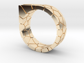 Generative Voronoi Ring 01 in 14k Gold Plated Brass