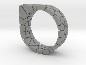 Generative Voronoi Ring 01 in Gray PA12