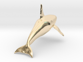 Orca Male Hollow Pendant in 14k Gold Plated Brass