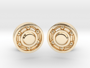 Ball Bearing Cufflinks in 14k Gold Plated Brass