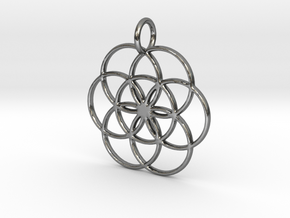 Seed of Life Pendant in Polished Silver