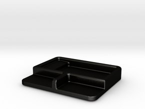 Soy sauce dish with chopstick rest in Matte Black Steel