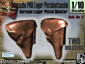 1/10 German P08 Luger Pistol Holster in Black Natural Versatile Plastic