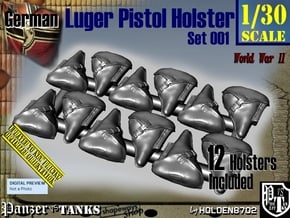 1/30 German Luger Pistol Holsters Set001 in Tan Fine Detail Plastic