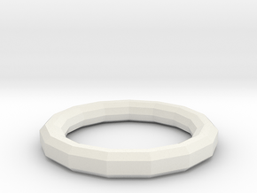 Simple Geometric Ring in White Natural Versatile Plastic: 7 / 54