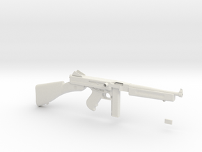 1/4 Scale 1941 Thompson Submachine Gun in White Natural Versatile Plastic