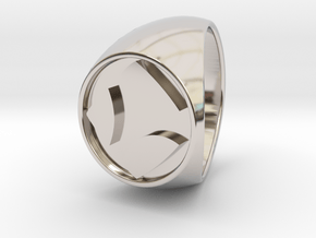Custom Signet Ring 26 in Rhodium Plated Brass