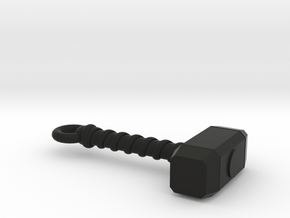 Thor's Hammer Keychain in Black Natural Versatile Plastic