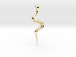Simple curve pendant in 14k Gold Plated Brass
