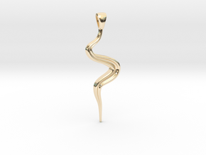 Simple curve pendant in 14K Yellow Gold