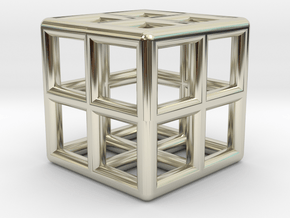 Cube Lattice in 14k White Gold