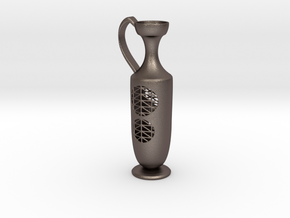 Vase PLKTS 2052 in Polished Bronzed-Silver Steel