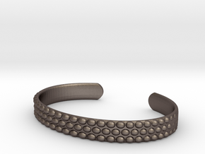 Hobnail Cuff Bracelet Large in Polished Bronzed-Silver Steel