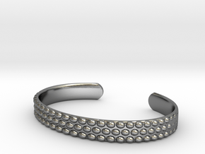 Hobnail Cuff Bracelet Large in Polished Silver